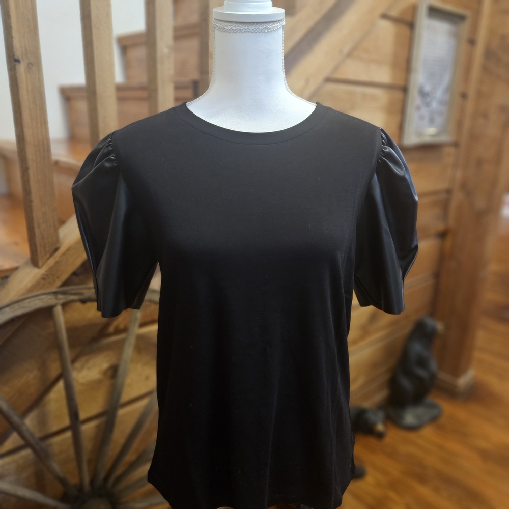 Michael Kors Black Puff Sleeve Blouse - Picture 6 of 8